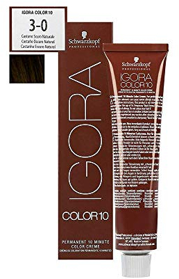 Igora Color10 Coloración Permanente en Crema para el Cabello 3-0 - 60 ml.