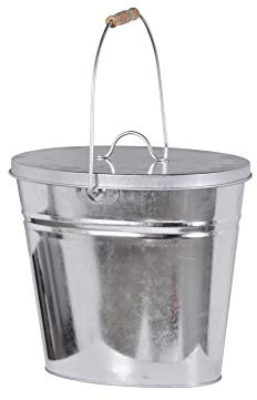 FIREFIX 2088/1 Mehrzweckeimer - Inhalt ca. 12,5 Liter - mit Deckel und Holzgriff, Stahlblech verzinkt, 340 x 230 x 300 (BxTxH)