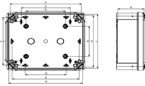 Caja ind alta ABS 241x192x105