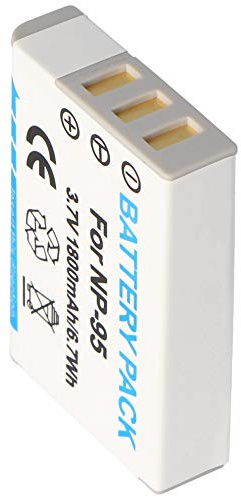 AccuCell Ricoh Akku kompatibel mit GRX & DB-90 als Ersatz für NP-95, Li-Ion Kamera Ersatzakku 3,7V 1800-1900mAh, weiß