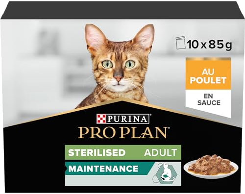 PRO PLAN Nutrisavour Sterilisiertes Nassfutter für ausgewachsene Katzen, 4er Pack (4 x 10 x 85 g)