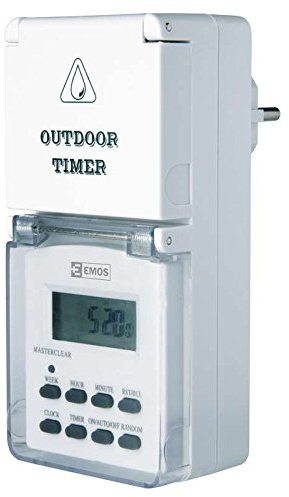 Emos - 24-Fach digitaler Timer für den Außenbereich IP44 - Digitale Schalterbuchse 3680 W im Freien