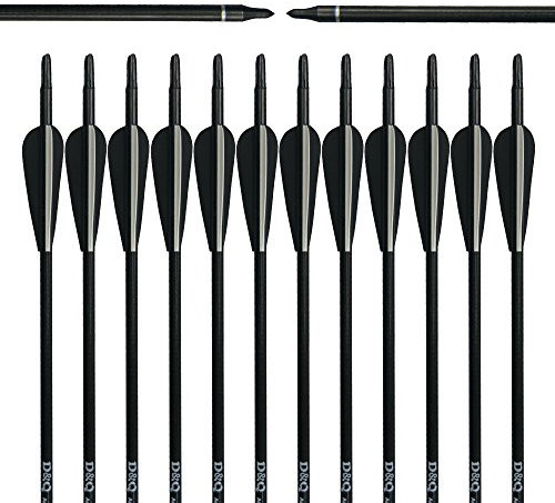 Tongtu Outdoor Pfeile 12 Stück 31 Zoll Bogenpfeile Carbon Pfeil für Bogenschießen Jagdpfeile 400 Spine Pfeilspitzen für Compound High Strength Recurve Bow