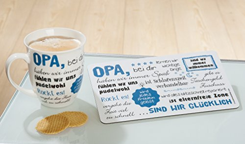 1x Brettchen Opa bei dir... Melamin Breite 23,5 cm, Geschenk, Lieblingsopa, Geschirr, Küche