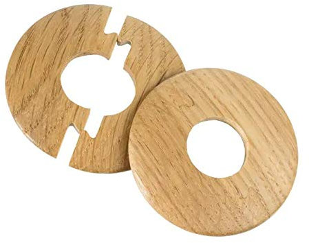 Solid Oak Lacquered Radiator Pipe Cover, Pipe Rose, Jigsaw - X2 Covers per Pack