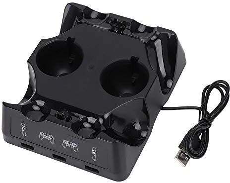 Ladestation, Multifunktionsladegerät für/Move/VR Controller Vier Ladestationen mit rutschfesten Pads, ergonomisches Design
