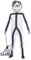 amscan- Stick Man Cartoon Conjunto de Disfraz, Dibujos Animados, Color Blanco, Adult Plus Size (9905097)