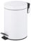 Novel Solutions Innoteck Essentials Round Colour Coated Pedal Bin 3L Dustbin Size 26x17cm for Kitchen and bathroom, Matt White, Powder Coated Steel, 3 Litre