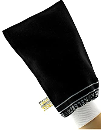 Hammam Kese - Peeling Handschuhe Körper - Peeling Schwamm und Eingewachsene Haare Behandlung - Körperwaschbürste - Massagehandschuh für Dusche - Tote Haut Entferner (Dick-Schwarz)