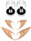 Holibanna 8Pcs Halloween Vampire Teeth and Ears Vampire Teeth Fangs Ears Fairy Pixie for Halloween Party Supplies