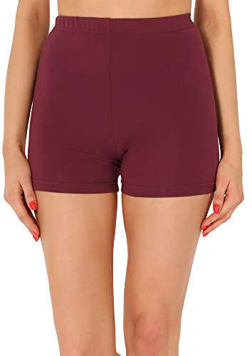 Merry Style Damen Shorts Radlerhose Unterhose Hotpants Kurze Hose Boxershorts aus Viskose MS10-391 (Weinrot, M)