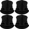 Hicarer 4 Pieces Winter Fleece Neck Warmer Snoods for Men Women Gaiter Thick Thermal Windproof Ski Neck Scarf Balaclava(Black)