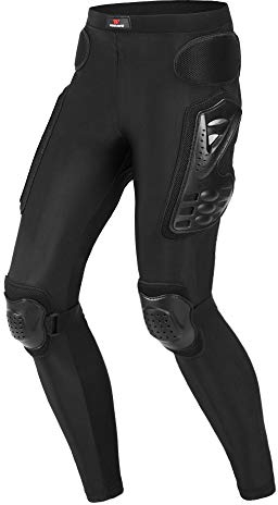 WOSAWE Motorradhose Gepolsterte Schutz-Hose Stretch Motorrad-Schutzhose für Hüfte, Oberschenkel, Knie (Nur Hosen S)