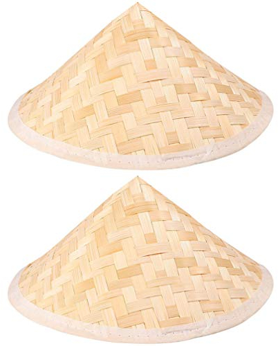EXCEART 2st Hut Aus Bambus Angeln Vietnamesisch Rattan-Hut Handgefertigter Hut Fischer Kegelhut Aus Stroh Japanischer Bambushut -Hut Konisch Bambus. Asien Kind