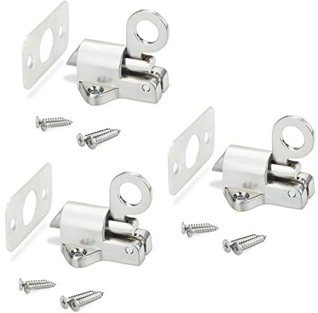 3 Stück JUNKER selbstschließende Türriegel (45 x 44 x 51,5 mm) Druckschloss Sicherheitsriegel für Klappen oder Türen im Caravanbereich oder Möbelbau