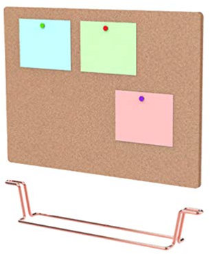 TOYANDONA Panneau de Liège Babillard, 12. 6X9 Pouces De Bureau Tableau D affichage Sans Cadre Panneau De Liège avec Stand pour Office Home School Babillard Vision Conseil (Or Rose)