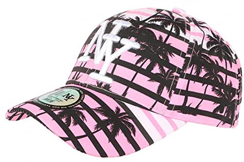 Hip Hop Honour - Berretto da bambino, colore: Rosa e nero, motivo: Cocoteri Baseball NY Maldyv da 7 a 12 anni, Rosa, 54