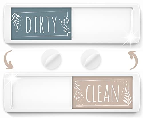 Clean Dirty Dishwasher Sign Magnet - Dishwasher In Use - Ideal Dishwasher Magnet Clean Dirty Sign for Home or Office - Nice Decor - Strong Adhesives Included for Non-Magnetic Surface