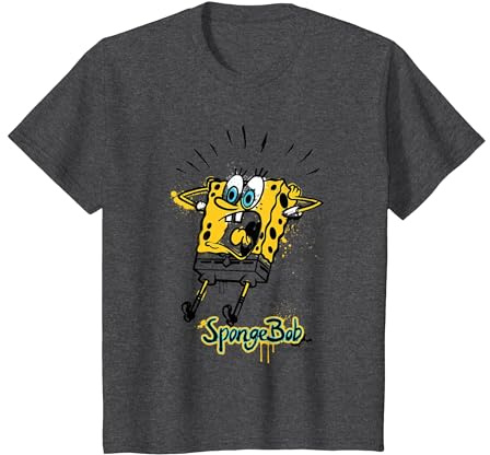 SpongeBob SquarePants Shocking! T-Shirt, Kinder, Anthrazit Meliert, 128