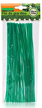 A2ZWORLD 100 Fil de jardin vert 20 cm, attaches jardinage verts, métal avec revêtement plastique, pour liaison plantes
