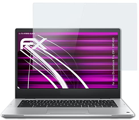 atFoliX Glasfolie kompatibel mit Asus Chromebook Flip CM1 CM1400 Panzerfolie, 9H Hybrid-Glass FX Schutzpanzer Folie