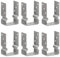 vidaXL 6x Pfostenträger U-Form Pfostenlasche U-Pfostenträger zum aufdübeln mit Sicke Feuerverzinkt Silbern 9x6x15cm Verzinkter Stahl
