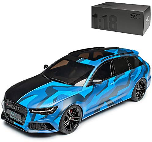 GT Spirit A*U*D*I A6 RS6 C7 Avant Kombi Blau Schwarz 2010-2018 Nr 799 1/18 Modell Auto mit individiuellem Wunschkennzeichen