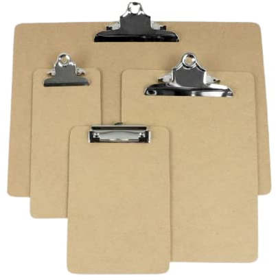 SPRINTIS Clipboard DIN-Lang holz, braun, 10 Stück, Klemmbrett Classic mit großer Retroklammer, Schreibbrett für Büro, Schule, Gastronomie und Events