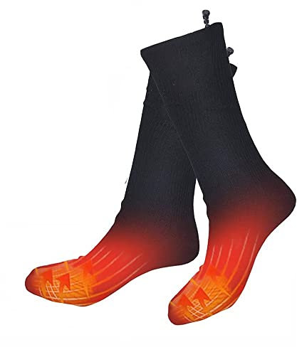 TOTMOX Universal Heated Socks with Rechargeable Battery, Winter Warming Socks for Hiking Skiing Hunting Fishing Snowboarding, Black