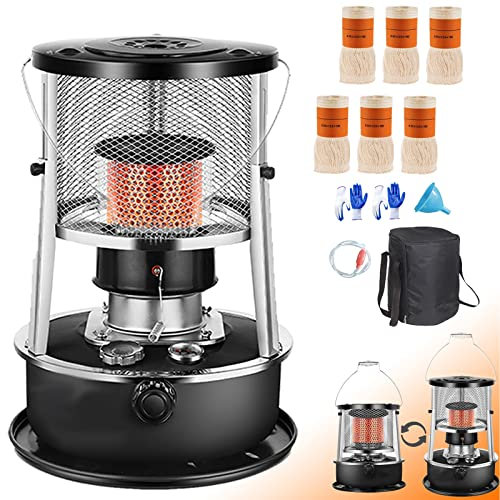 Petroleumheizung für Innenräume Petroleumheizung mit Trafoschutz, mobile Heizung ohne Strom im Innenraum mit 6 Dochten, Petroleumheizung