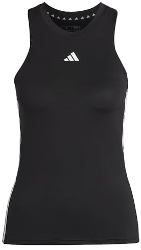 adidas Damen AEROREADY Train Essentials Regular 3-Stripes Tank Top, Black/White, L