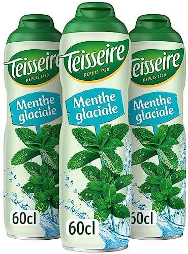 Teisseire Sirop de Menthe Glaciale pour Boisson Rafraîchissante, Cocktails, Bidon Recyclable (Pack de 3)