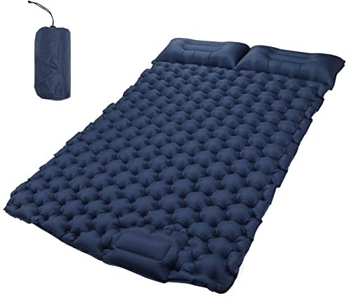 Gugxiom Matelas Gonflable 2 Personnes Camping, Matelas Gonflable avec Pompe à Pied intégrée, Matelas de Couchage Double Portable avec Oreiller, Pompe à Pied Intégrée,