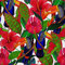 HEKO PANELS Stoff Oxford Wasserdichte Meterware Canvas-Stoff Polyester Stoff Zum Nähen Nähstoffe Dekostoffe Wasserabweisend Blickdicht Blumen Tukane 3 Meter 155 x 300 cm