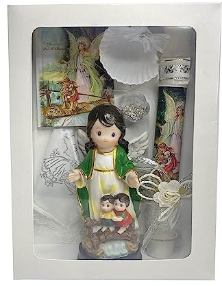 Juego de velas de bautismo para niños, juego de velas de bautismo católicas para niñas, kit de bautizo católico con vela para niños