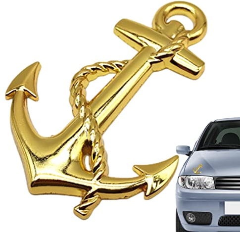 BAOK Schiff Anker Metall Autoaufkleber,Metall Seiten-Logo Heck-Logo Türaufkleber Auto Boot Körper dekorativ | Karosserie-Stoßstangen-Aufkleber, Anker-Aufkleber für Universalautos