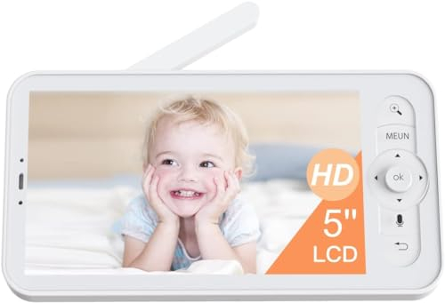 ARENTI Vigilabebés de Cámara con Monitor, El Monitor de Audio 720P Funciona con la Cámara para Bebés Ultra HD 2K, Pantalla en Color de 5 Pulgadas, Visión Nocturna, Detección de Ruidos, Sólo Monitor