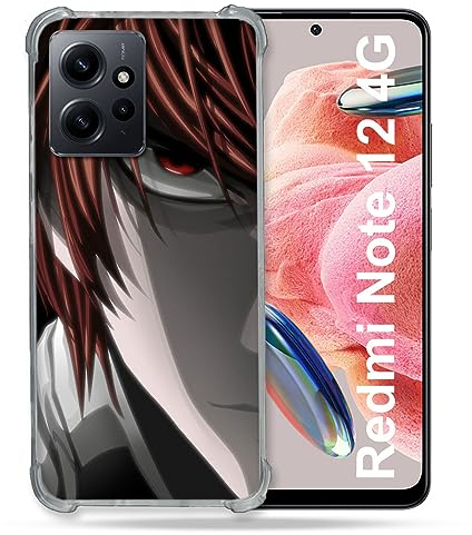 Cokitec Coque Renforcée en Verre Trempé pour Xiaomi Redmi Note 12 4G Manga Death Note Kira