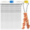 20 Pièces Brochettes Pour Barbecue,Brochettes à Viande En Acier Inoxydable Avec 2 Pinceaux à Huile,Brochette Réutilisables,Brochettes En Métal,Pour Barbecue Viande Légumes