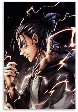 Attack on Titan Eren Yeager Anime Poster Dekorative Malerei Leinwand Wandkunst Wohnzimmer Poster Schlafzimmer Malerei,Wandkunst Bilddruck Moderne Familienzimmer Dekor 08x12inch(20x30cm)