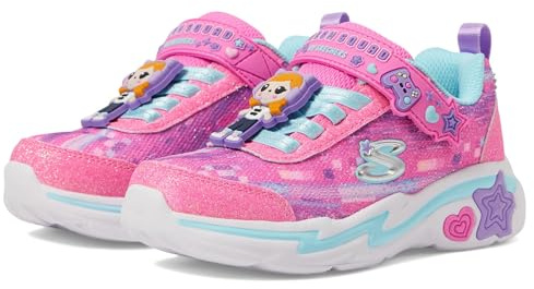 Skechers girls Snuggle Sneaks Skech Squad sneaker, Rosa / Multi, 12 Little Kid