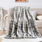 SHANNA Couverture en polaire, fausse fourrure de lapin, moelleuse et chaude, polyvalente, 1 000 g/m² d'épaisseur, 130 x 160 cm, gris (Tie Dye Grey)