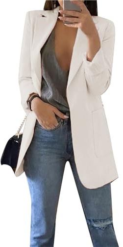 PUDANA Donna Blazer Classici Aziendali Cappella Moda Giacche Colore Solido Abiti A Maniche Lunghe