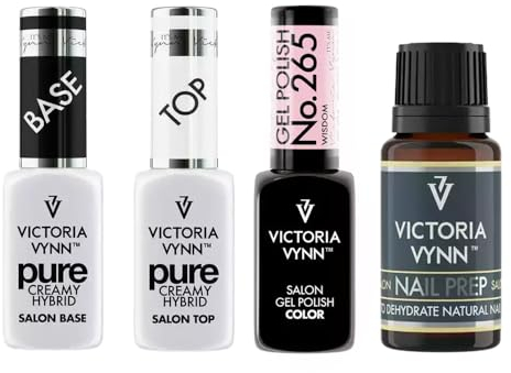 Generic Gel Polish Set: Wisdom Gel Polish, Pure Creamy Hybrid Top, Pure Creamy Hybrid Base & Salon Nail Prep