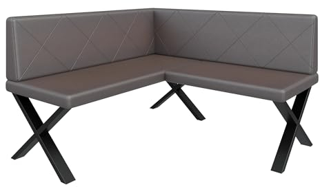 FURNISTAR Eckbank Akiko Metal X - Eckbankgruppe für Ihrem Esszimmer, Küche modern, Sitzecke, Essecke. Perfekt für Küche, Büro und Rezeption. Solide und Starke Verarbeitung. (130x130-Soft30)