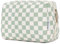 Narwey Make up Tasche Damen Schminktasche Kosmetiktasche Kulturtasche Damen Kulturbeutel, Makeup Tasche Makeup Bag (Gitter Minzgrün, Groß)