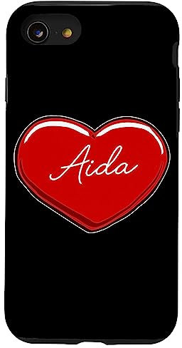 Hülle für iPhone SE (2020) / 7 / 8 Handgezeichnetes Herz Aida - Vornamen Herzen I Love Aida