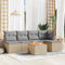 QJBSAVVA 6-TLG. Garten-Sofagarnitur, Eckbankgruppe Sitzgarnitur Garten Lounge Sofa Balkonstühle Geeignet für Wenig Platz Balkon Garten Außen mit Kissen Beige Poly Rattan