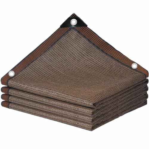 CAQXAQP Marrón Red Sombra Exterior Malla Sombra con Ojales,85% UV Balcon Mallas Sombreadoras Jardin 2X4m Toldo Vela de Sombra Red de Protección Solar para Invernadero Plantas Terraza