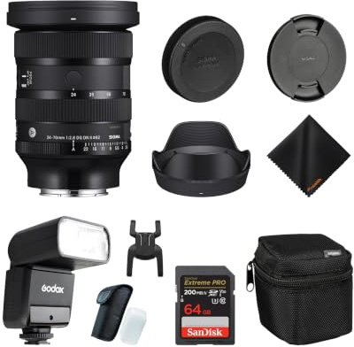 Sigma 24-70mm f/2.8 DG DN II Art Lens for Sony E, Full Frame Format Bundle